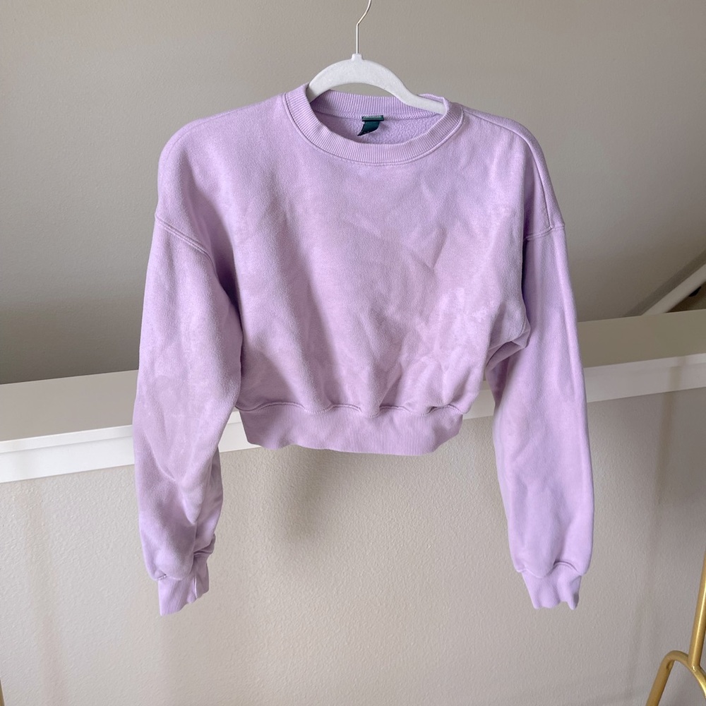 wild fable light purple cropped crewneck